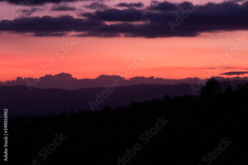 Dark purple and orange sunset 