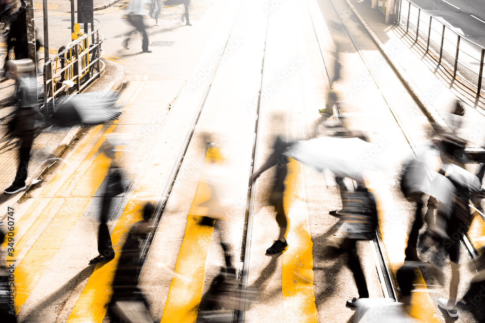 Obraz premium Pedestrian crossing at Busy City, Hong Kong