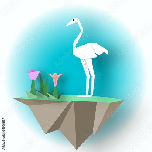 Paper White Flamingo Art De...
