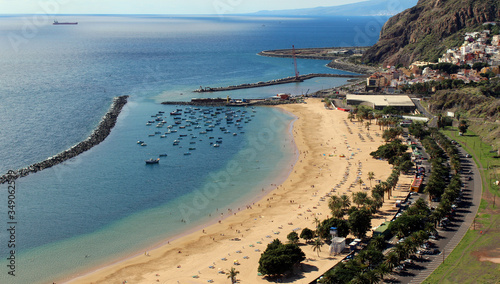 Fototapeta Naklejka Na Ścianę i Meble -  White Sand Teresitas beach Playa de las Teresitas in Tenerife. Canary islands. Spain
