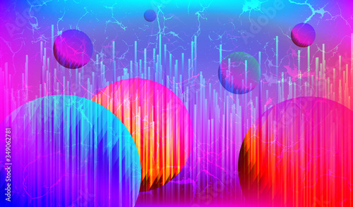 Retro Futuristic Cyberpunk Art Background