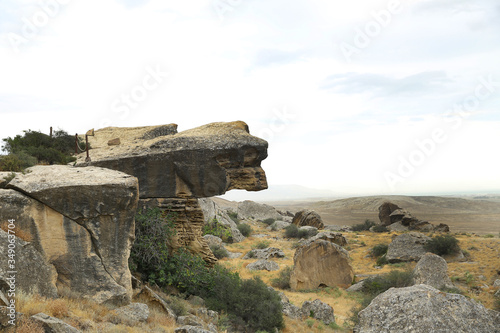 Gobustan National Park, the oldest settlement in Azerbaijan, is protected by unesco. Gobustan, Azerbaijan. Gobustan National Park. © Adil
