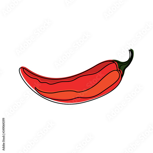 Isolated red chili pepper