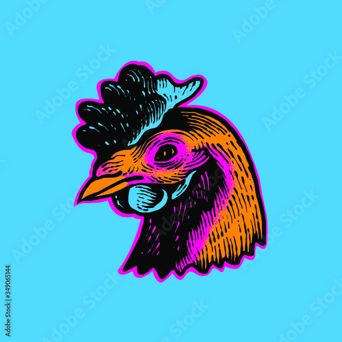 Chicken head vector design 