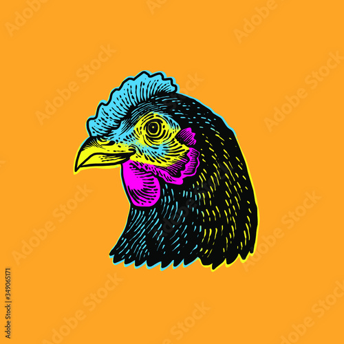Chicken head vector design 