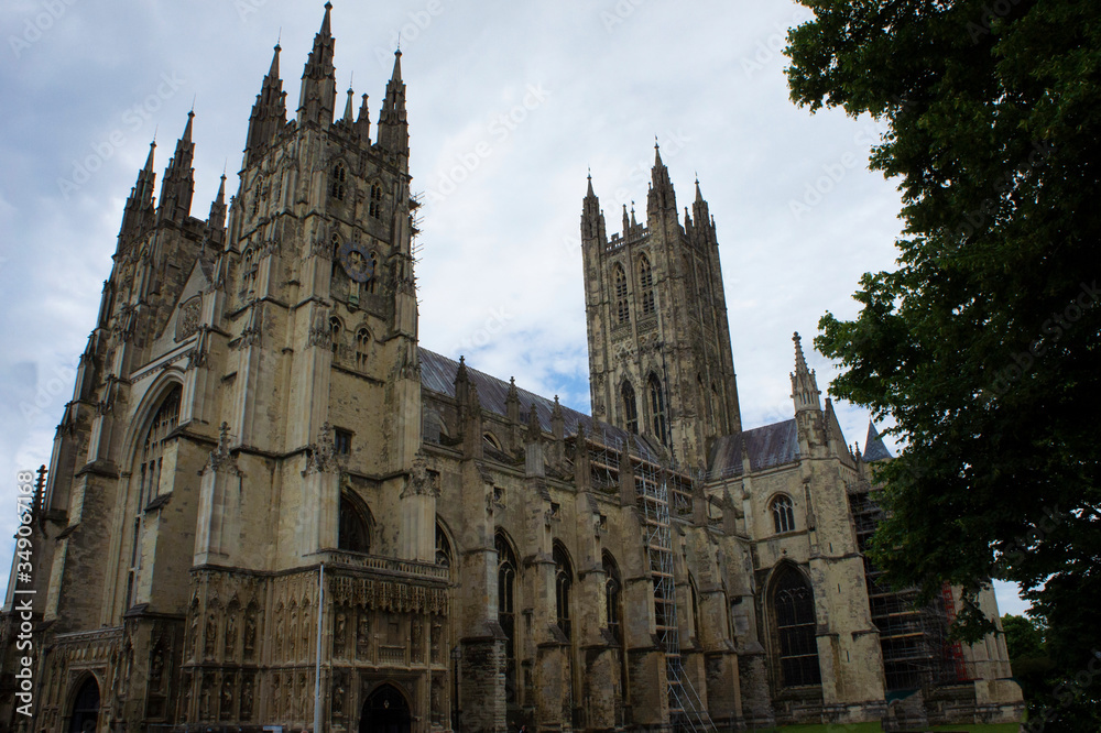 Towering Darkened Canterbury Cathedral