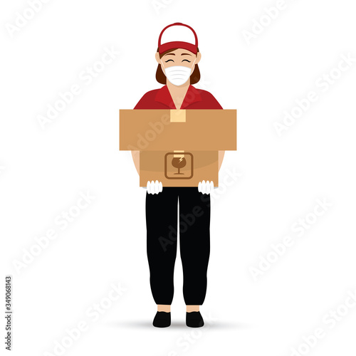 Delivery woman with a package
