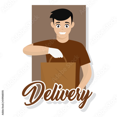 Delivery man with a package