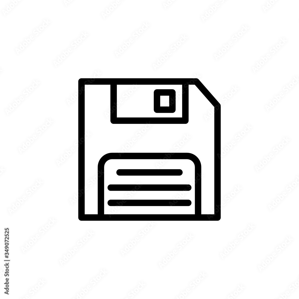 Floppy disk icon on white background vector illustration for website, mobile application, presentation, infographic, Diskette savecon cept sign, black line art style icon Vector illustration Floppy disk icon on white background vector illustration for website, mobile application, presentation, infographic, Diskette savecon cept sign, black line art style icon Vector illustration