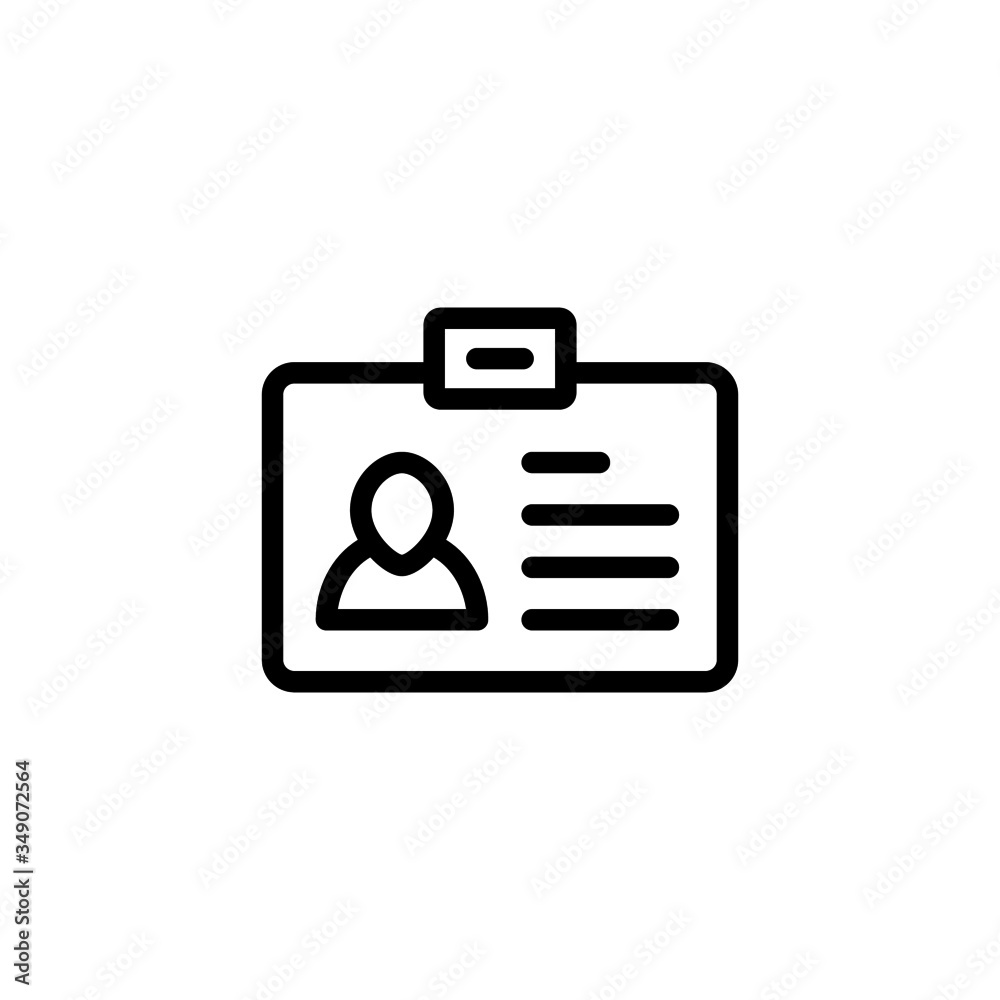 ID card black icon on white background vector illustration for website, mobile application, presentation, infographic User with identity profile concept sign, black line art style icon Vector illustra ID card black icon on white background vector illustration for website, mobile application, presentation, infographic User with identity profile concept sign, black line art style icon Vector illustra