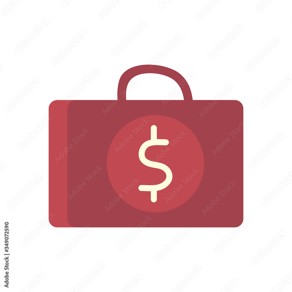 suitcase with dollar symbol flat style icon vector design suitcase with dollar symbol flat style icon vector design