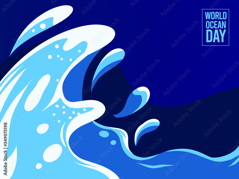 Fototapeta premium world ocean day sea wave background water wave vector