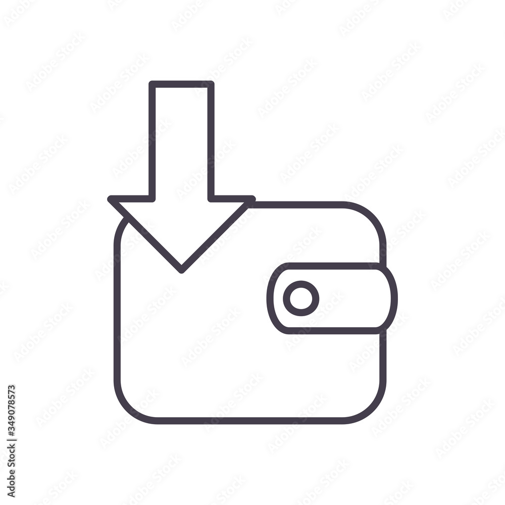 wallet and arrow line style icon vector design wallet and arrow line style icon vector design
