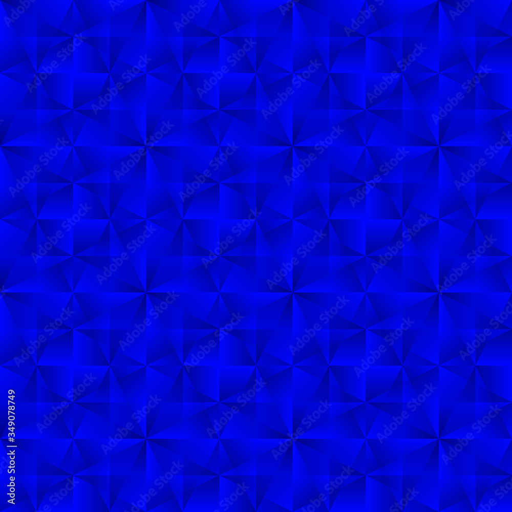 Obraz premium Stylish graphic pattern with iridescent triangles and blue squares in zigzag shapes.