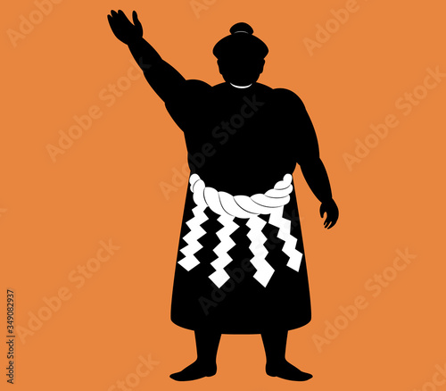 japanese Sumo wrestler . silhouette vector art