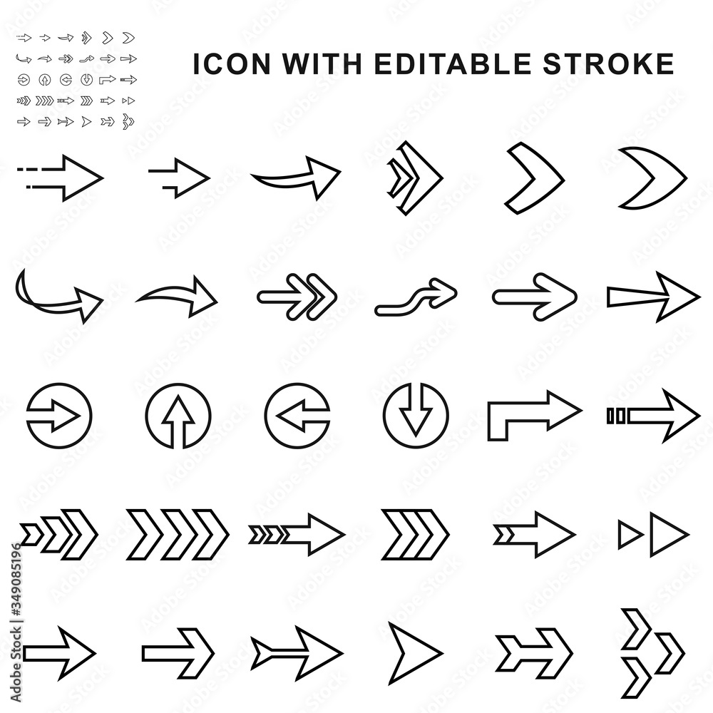 Premium mega Set of arrow icons design