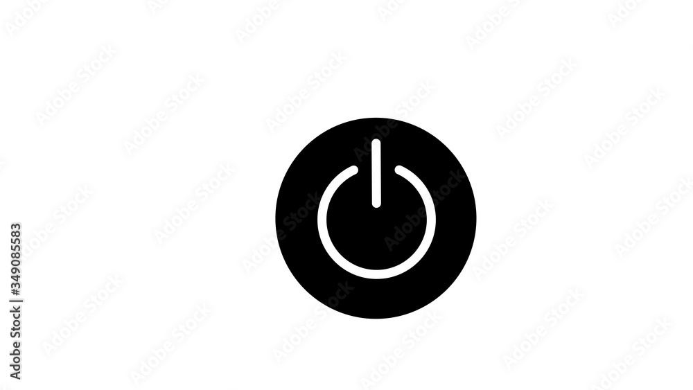 off button or power sign in a white circle off button or power sign in a white circle