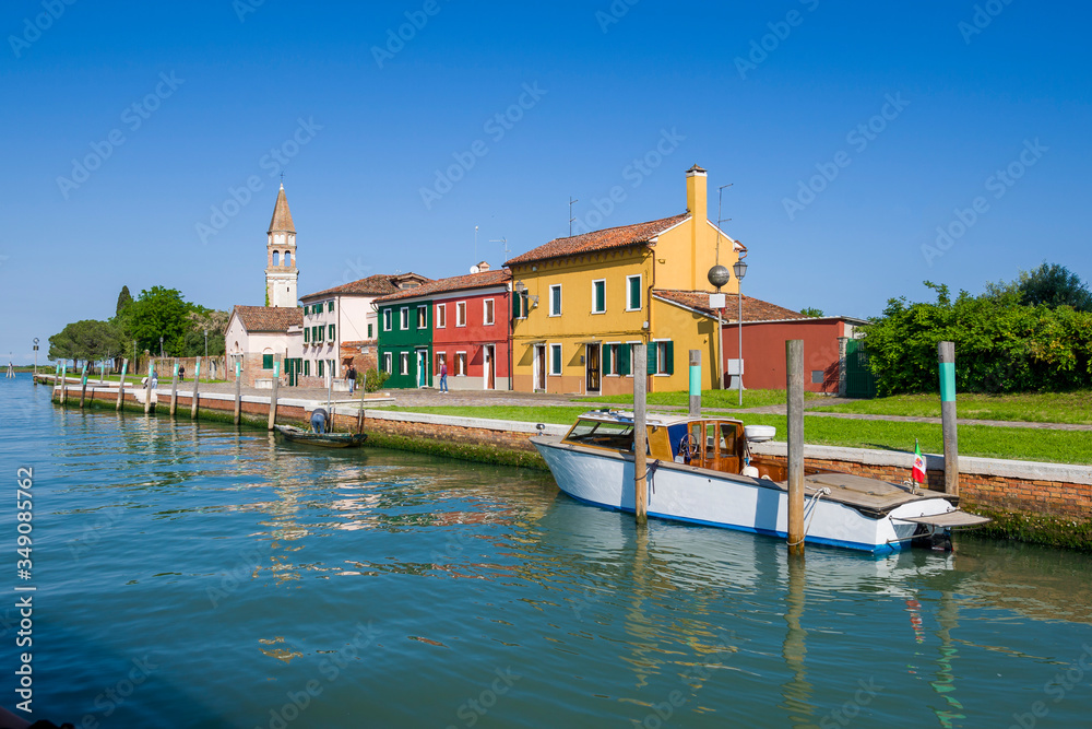 Channel of the Burano Island in Venice, Italy.