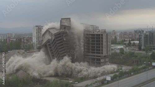 A timelapse video of the demolition and a blast explosion of an abandoned building in Sofia, Bulgaria.