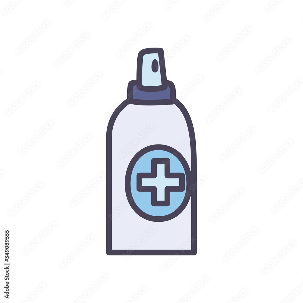 Antibacterial bottle fill style icon vector design Antibacterial bottle fill style icon vector design