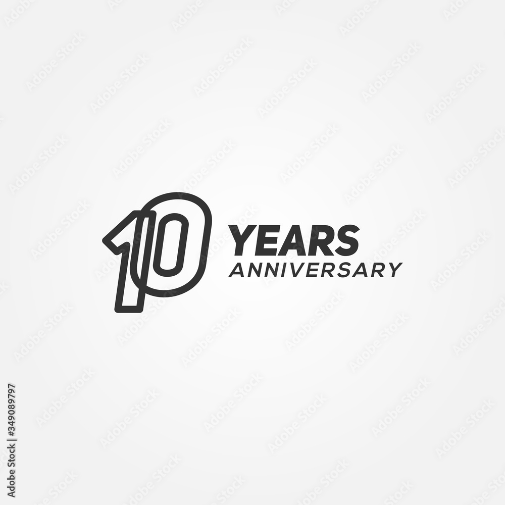 10 Years Anniversary Black Line Number Vector Design 10 Years Anniversary Black Line Number Vector Design