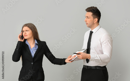 Male secretary and his busy...