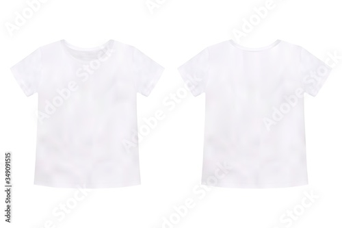Children's t-shirt mockup isolated on white background. Unisex tee template