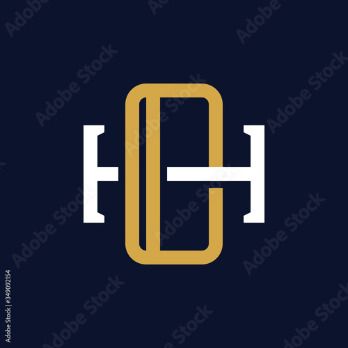 Initial Letter OH HO Monogram Logo Design