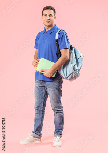 Portrait of male student on...