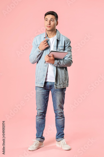Portrait of male student on...