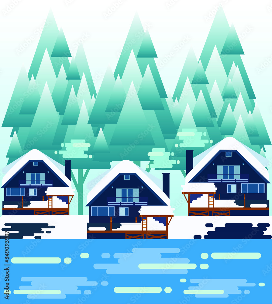 cabin house flat design cabin house flat design