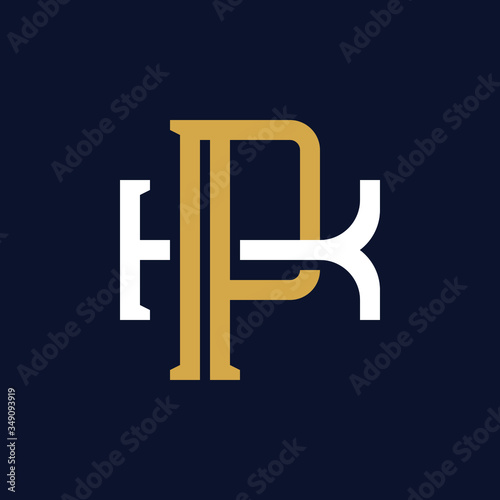 Initial Letter PK KP Monogram Logo Design