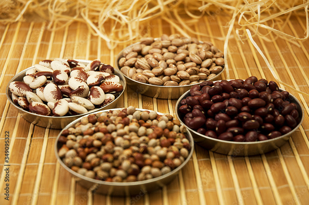 Photo composition with beans in a photo studio Photo composition with beans in a photo studio