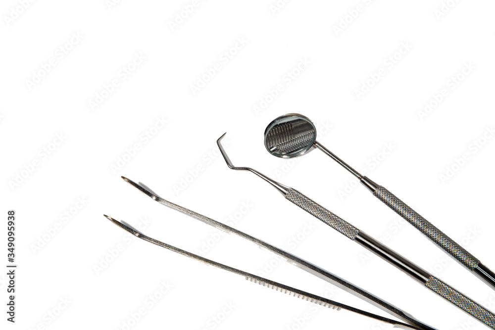 dentist tools on a white background dentist tools on a white background