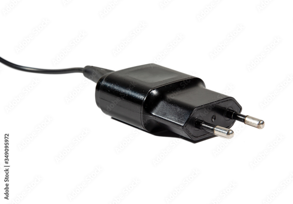 black charger for the phone on a white background black charger for the phone on a white background