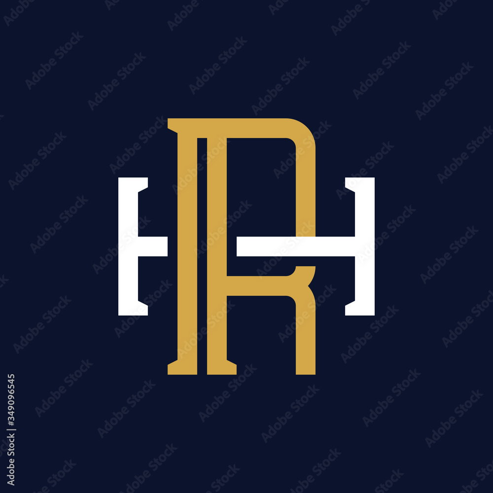 Initial Letter RH HR Monogram Logo Design