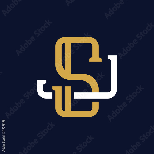 Initial Letter SJ JS Monogram Logo Design
