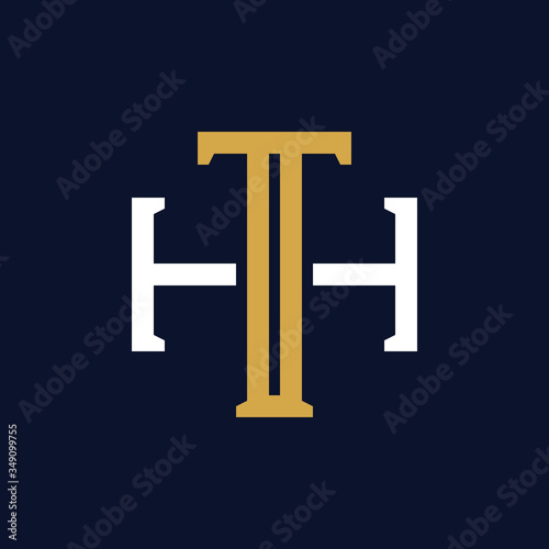 Initial Letter TH HT Monogram Logo Design
