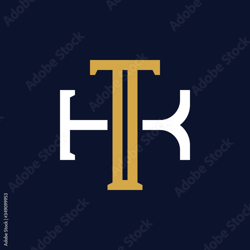 Initial Letter TK KT Monogram Logo Design