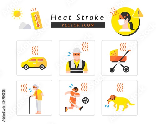 	熱中症注意　アイコンセット