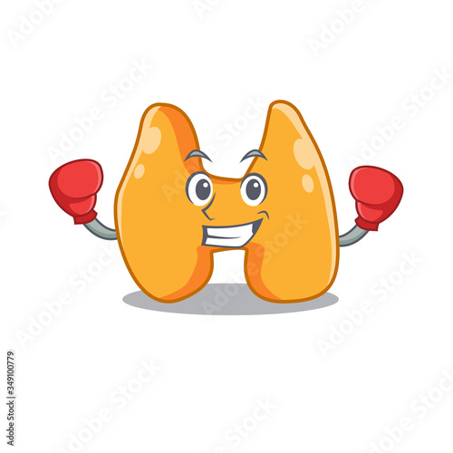 Mascot design of thyroid as a sporty boxing athlete