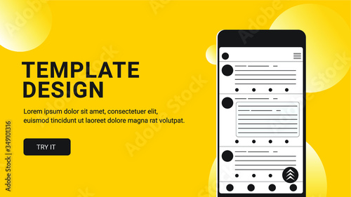 Socailmedia app interface mobile phone. Subscribe
. Socailmedia mobile mock up . Vector illustration.concept vector illustration. data statistic vector illustration flat style design photo