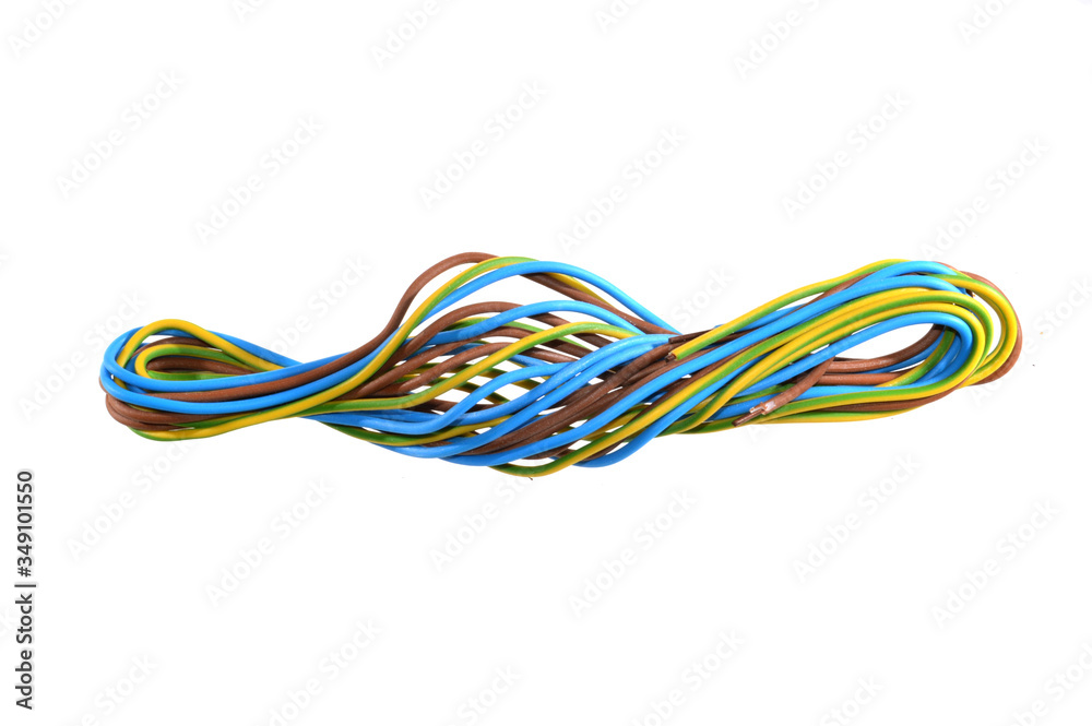 electric wire isolated on white background electric wire isolated on white background