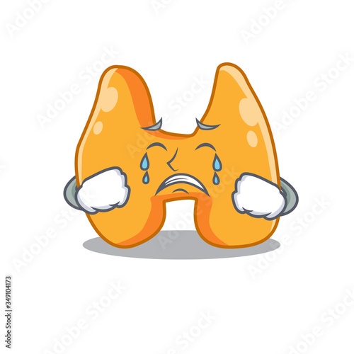 Caricature design of thyroid having a sad face
