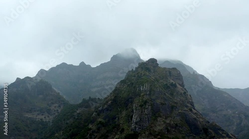 Wallpaper Mural Orbiting around mountains during misty weather in Madeira Torontodigital.ca