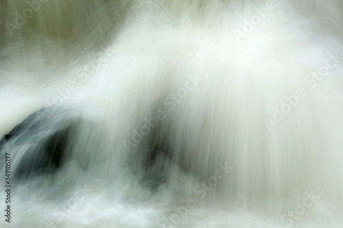 Silky water of Cargill Falls in Putnam, Connecticut in springtime.