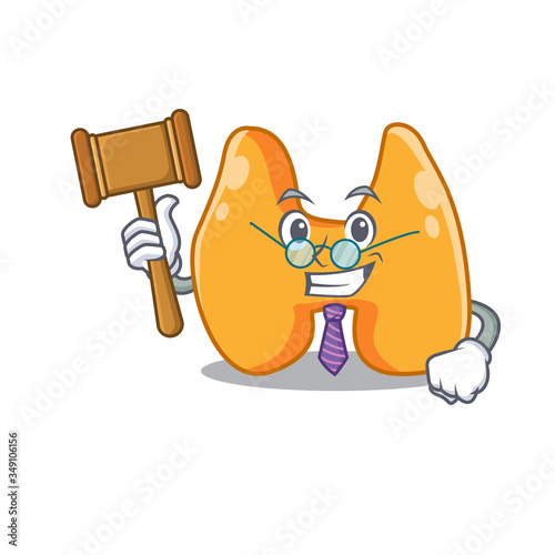 A wise judge of thyroid mascot design wearing glasses
