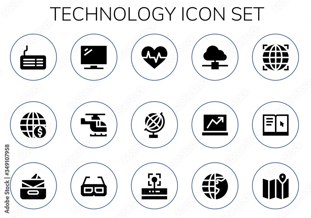 technology icon set technology icon set