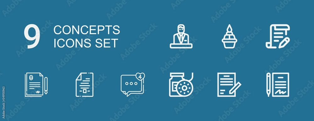 Editable 9 concepts icons for web and mobile Editable 9 concepts icons for web and mobile