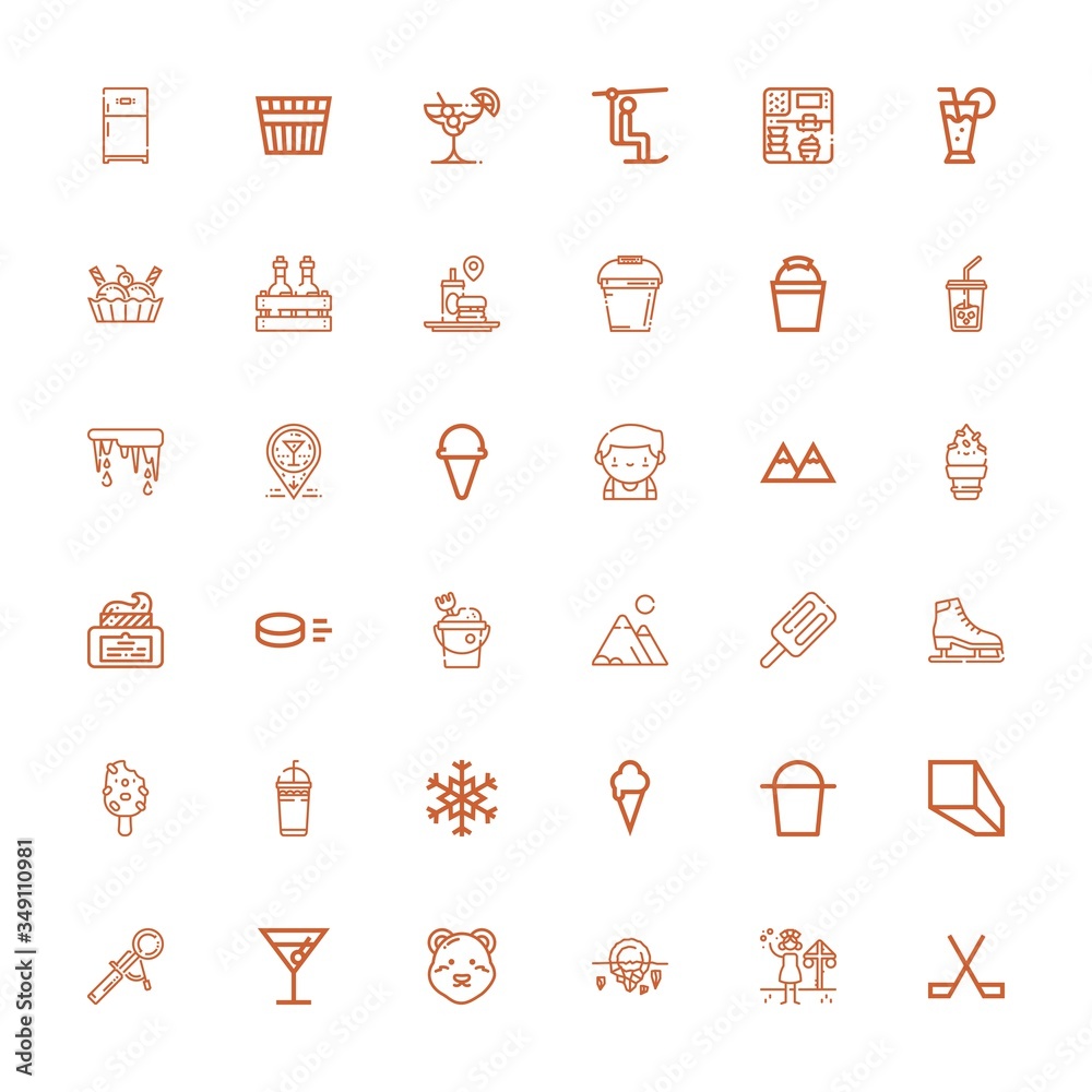 Editable 36 ice icons for web and mobile